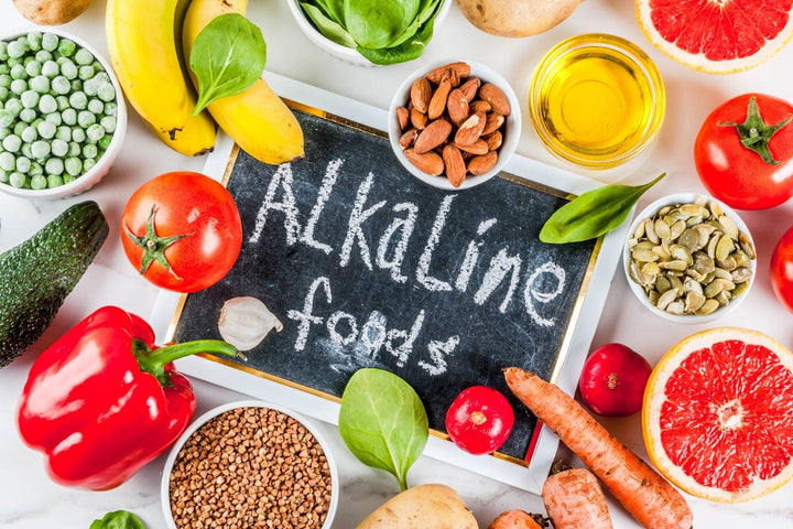 Vegetables and fruit often included in an alkaline diet