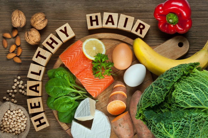 Protein foods legumes leafy greens fruit nuts and seeds for hair nutrition